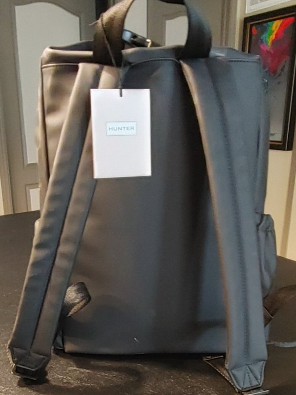 Hunter Black Water Resistant Top Clip Laptop Bag Backpack NWT - Picture 3 of 11